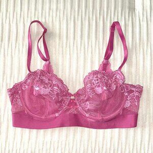 B.Tempt'd Opening Act Pink Lace Underwire Bra; 34C
